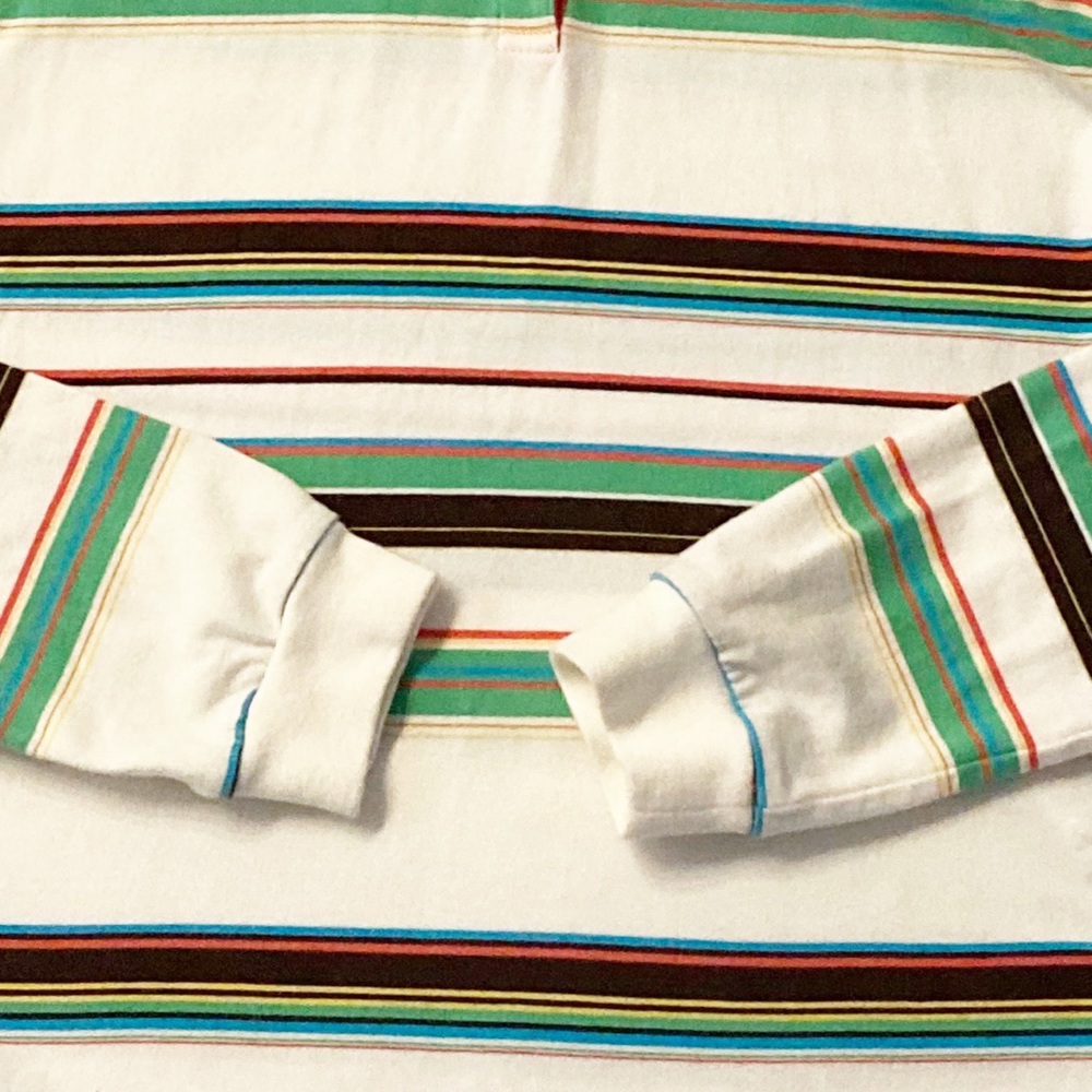 LE TIGRE I Polo Top Long Sleeve Large Striped NWOT - Picture 9 of 9